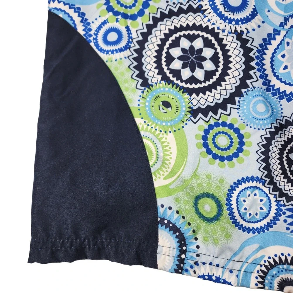 Joe Boxer Board Shorts L Men Floral Blue Green Functional‎ Fly Inseam 9